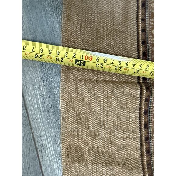 Wool Blend Rectangle Scarf Brown Tan Fringe Career Classic Preppy Academia - Picture 7 of 7